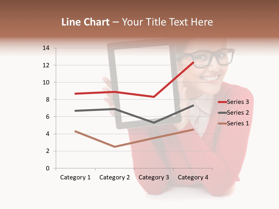 Brunette Holding Student PowerPoint Template