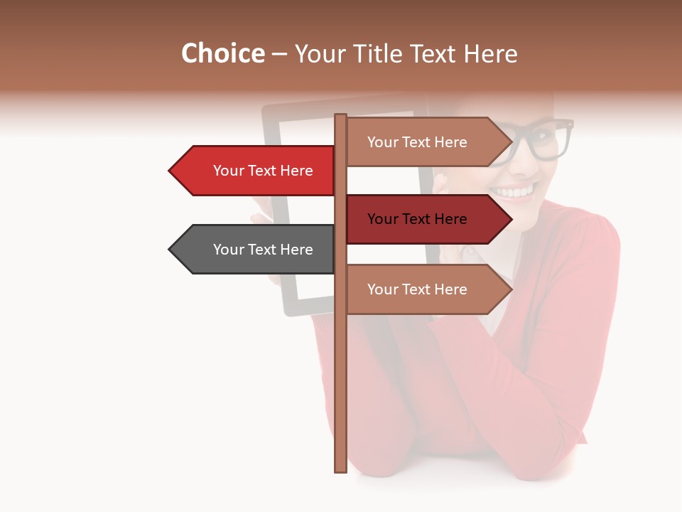 Brunette Holding Student PowerPoint Template