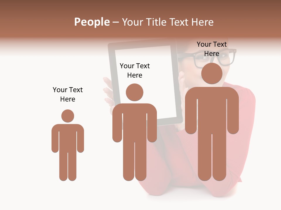 Brunette Holding Student PowerPoint Template