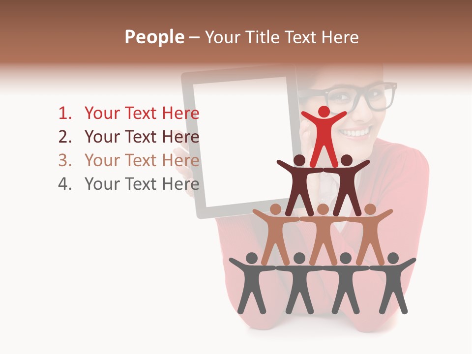 Brunette Holding Student PowerPoint Template