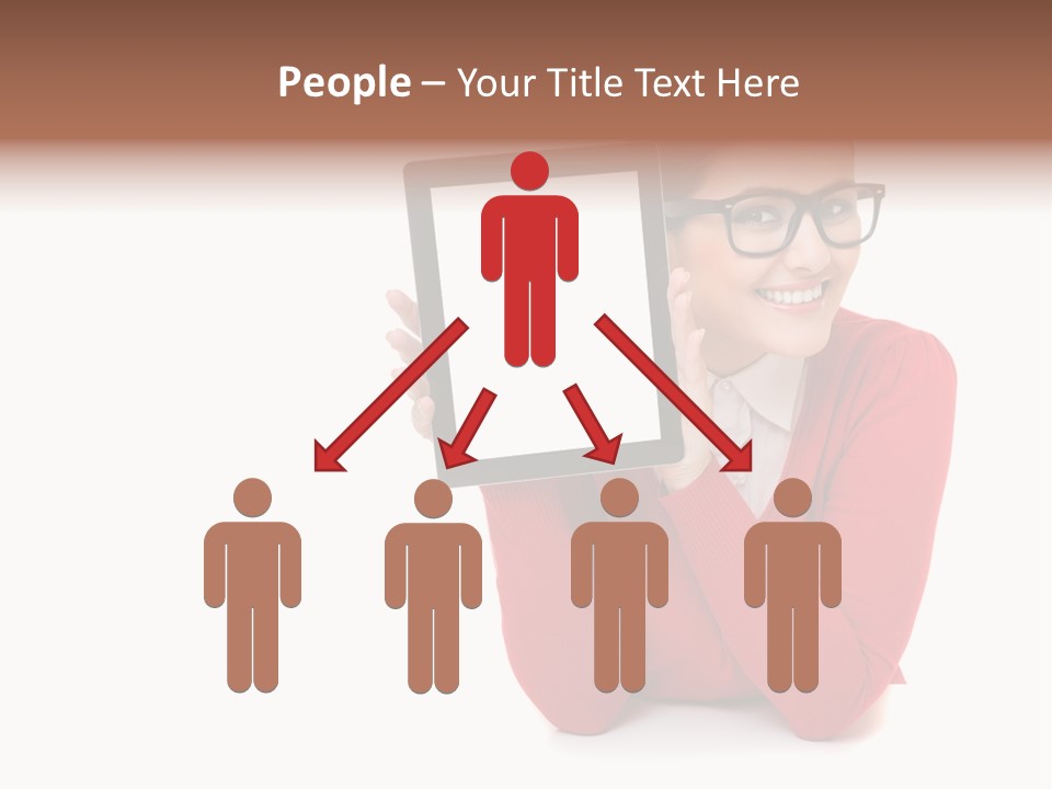 Brunette Holding Student PowerPoint Template