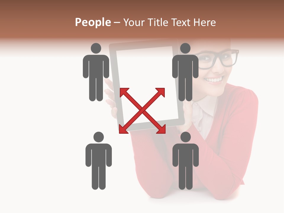 Brunette Holding Student PowerPoint Template