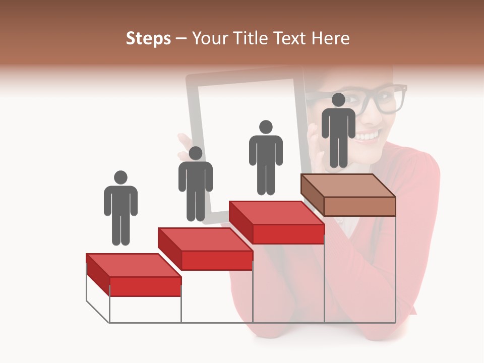 Brunette Holding Student PowerPoint Template