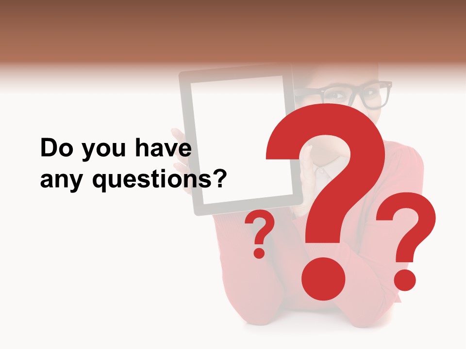 Brunette Holding Student PowerPoint Template