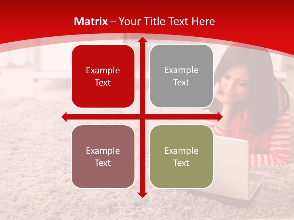 A Girl Laying On The Floor Using A Laptop Computer PowerPoint Template