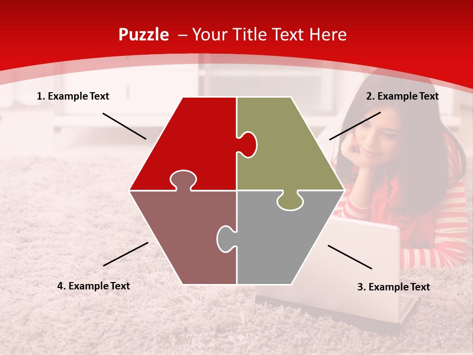 A Girl Laying On The Floor Using A Laptop Computer PowerPoint Template