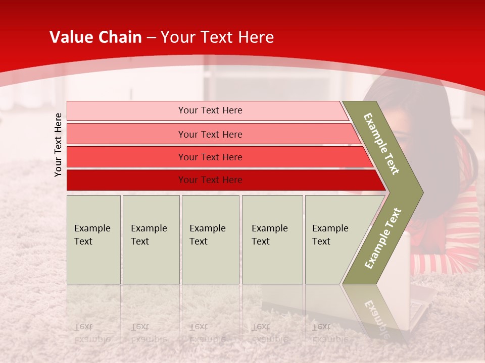 A Girl Laying On The Floor Using A Laptop Computer PowerPoint Template