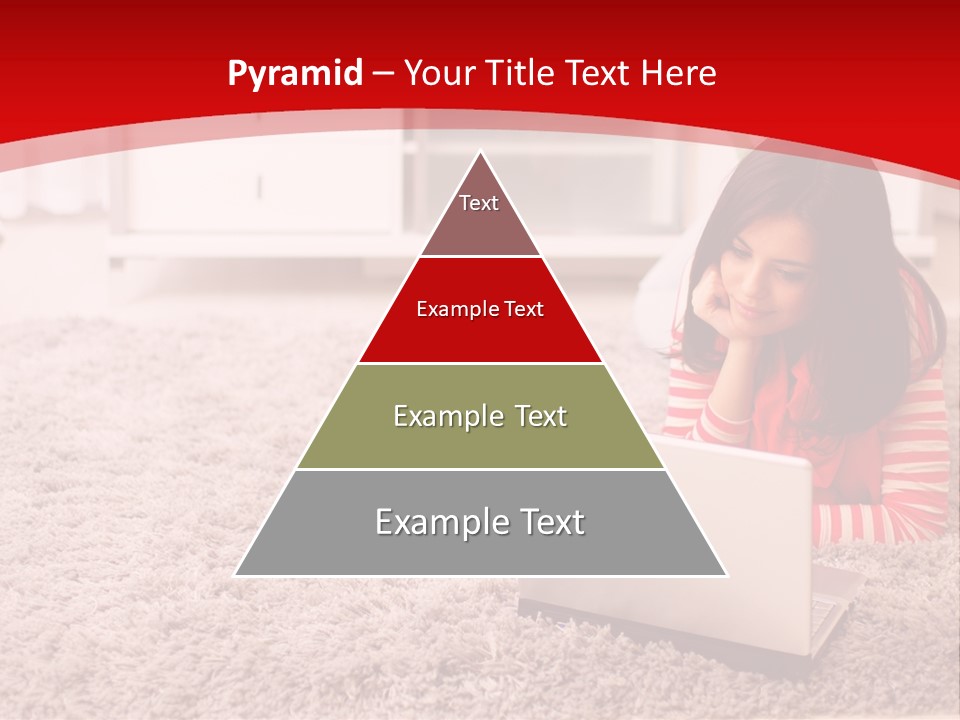 A Girl Laying On The Floor Using A Laptop Computer PowerPoint Template