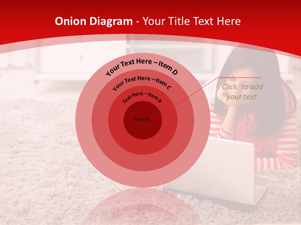 A Girl Laying On The Floor Using A Laptop Computer PowerPoint Template