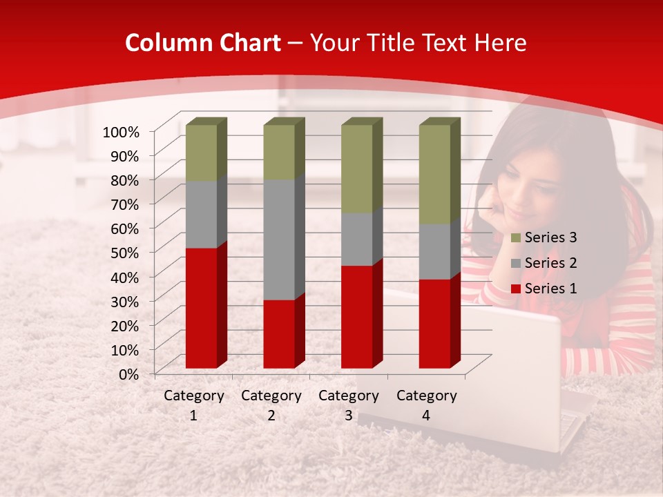 A Girl Laying On The Floor Using A Laptop Computer PowerPoint Template