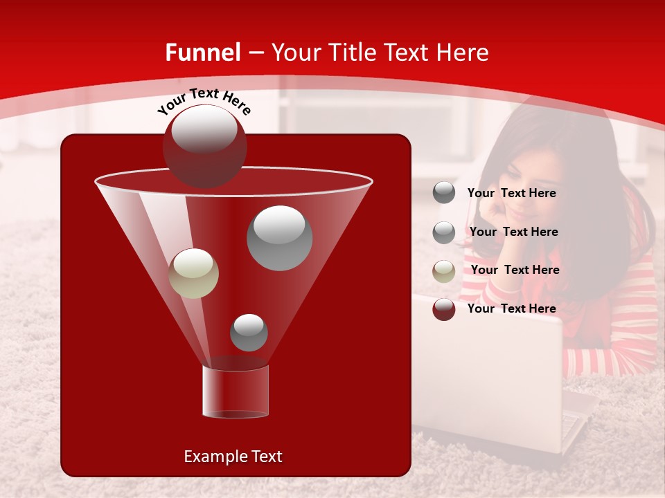 A Girl Laying On The Floor Using A Laptop Computer PowerPoint Template