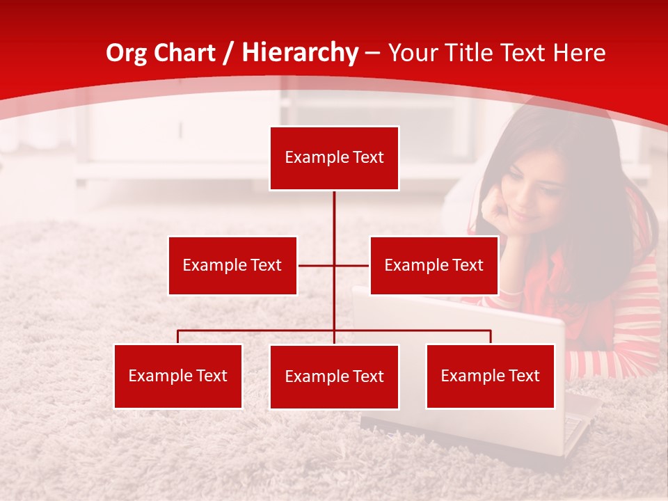 A Girl Laying On The Floor Using A Laptop Computer PowerPoint Template