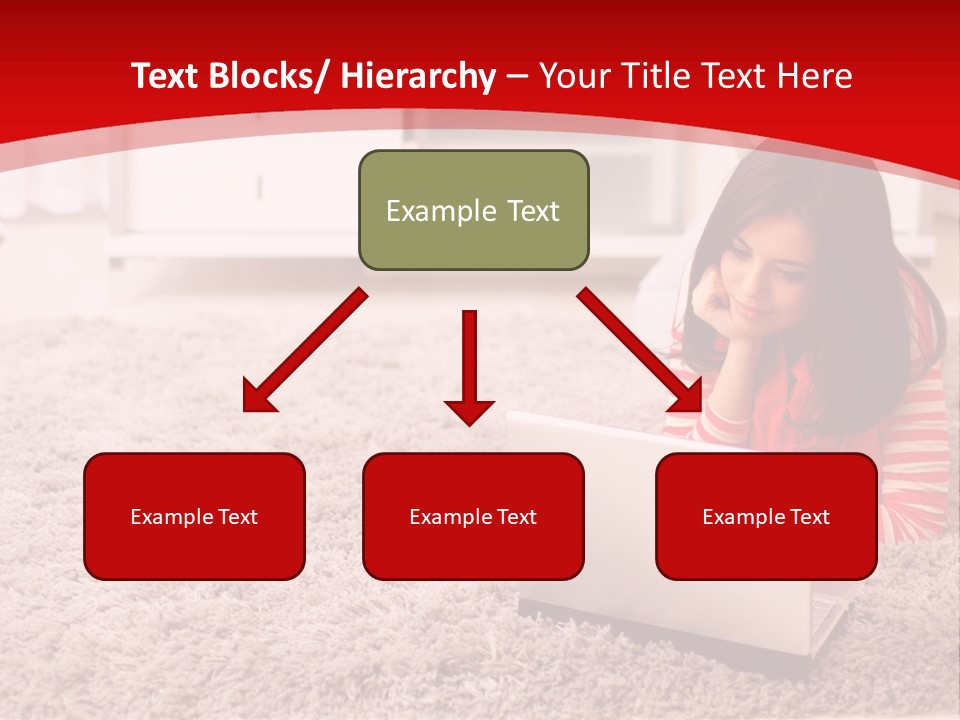 A Girl Laying On The Floor Using A Laptop Computer PowerPoint Template