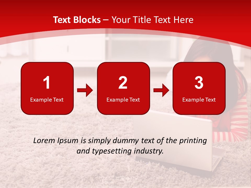 A Girl Laying On The Floor Using A Laptop Computer PowerPoint Template
