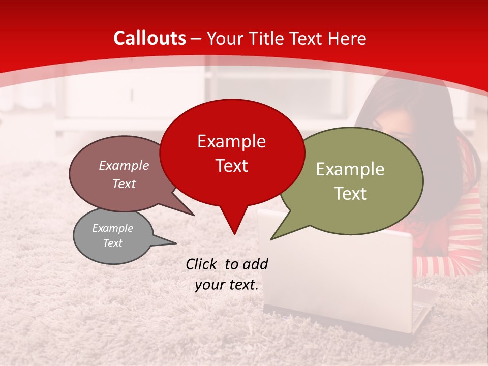 A Girl Laying On The Floor Using A Laptop Computer PowerPoint Template