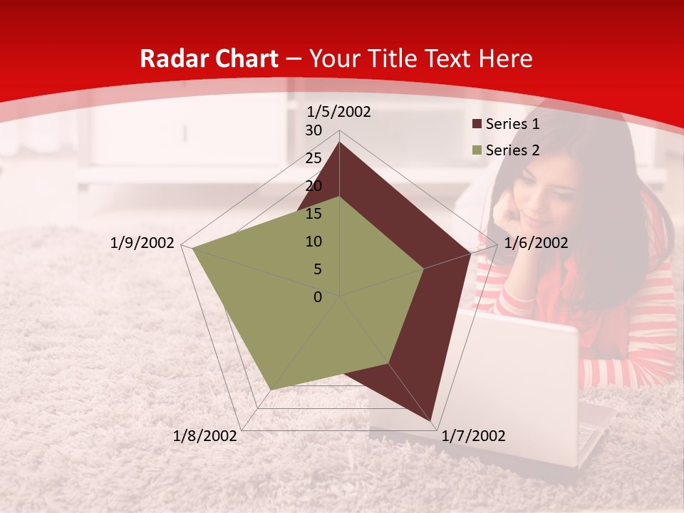 A Girl Laying On The Floor Using A Laptop Computer PowerPoint Template