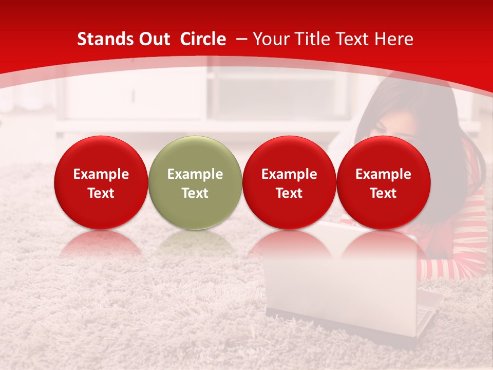 A Girl Laying On The Floor Using A Laptop Computer PowerPoint Template