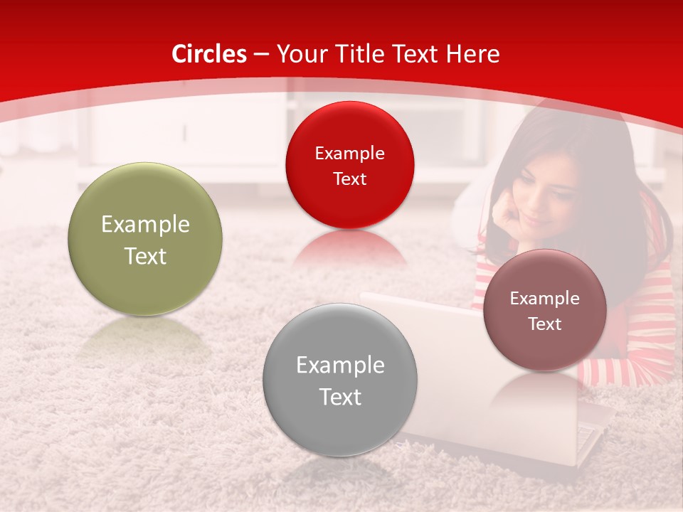 A Girl Laying On The Floor Using A Laptop Computer PowerPoint Template