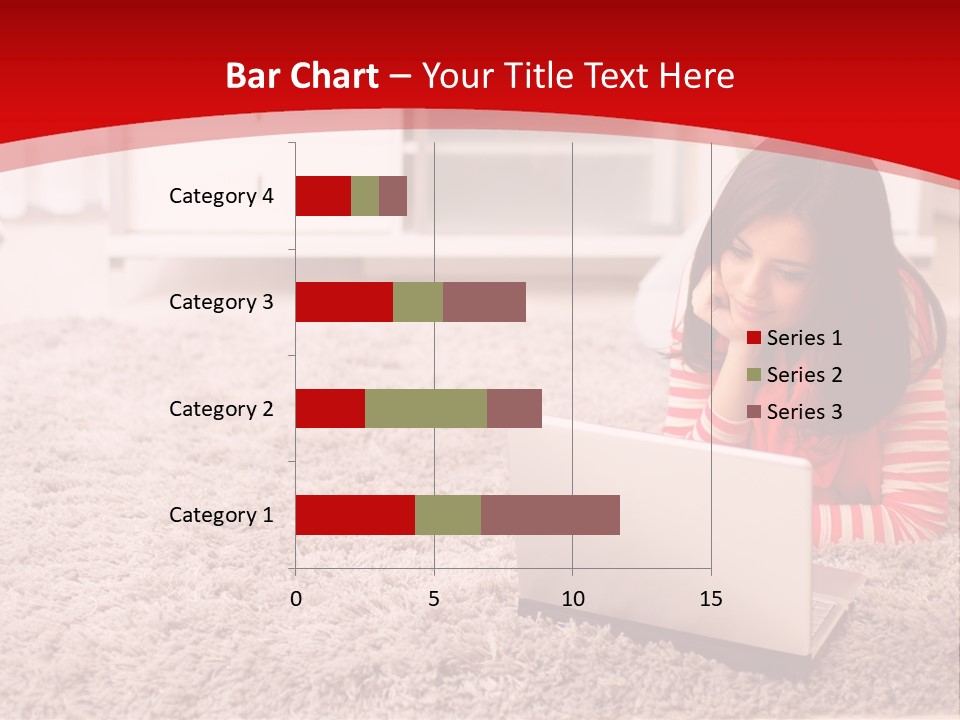 A Girl Laying On The Floor Using A Laptop Computer PowerPoint Template