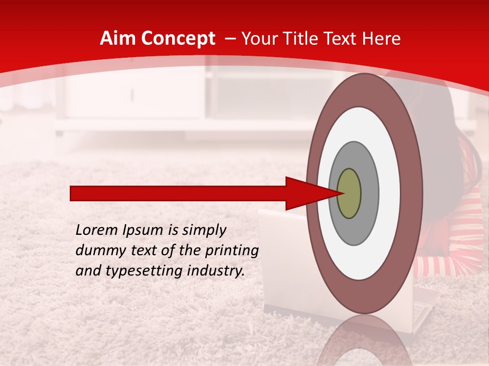 A Girl Laying On The Floor Using A Laptop Computer PowerPoint Template