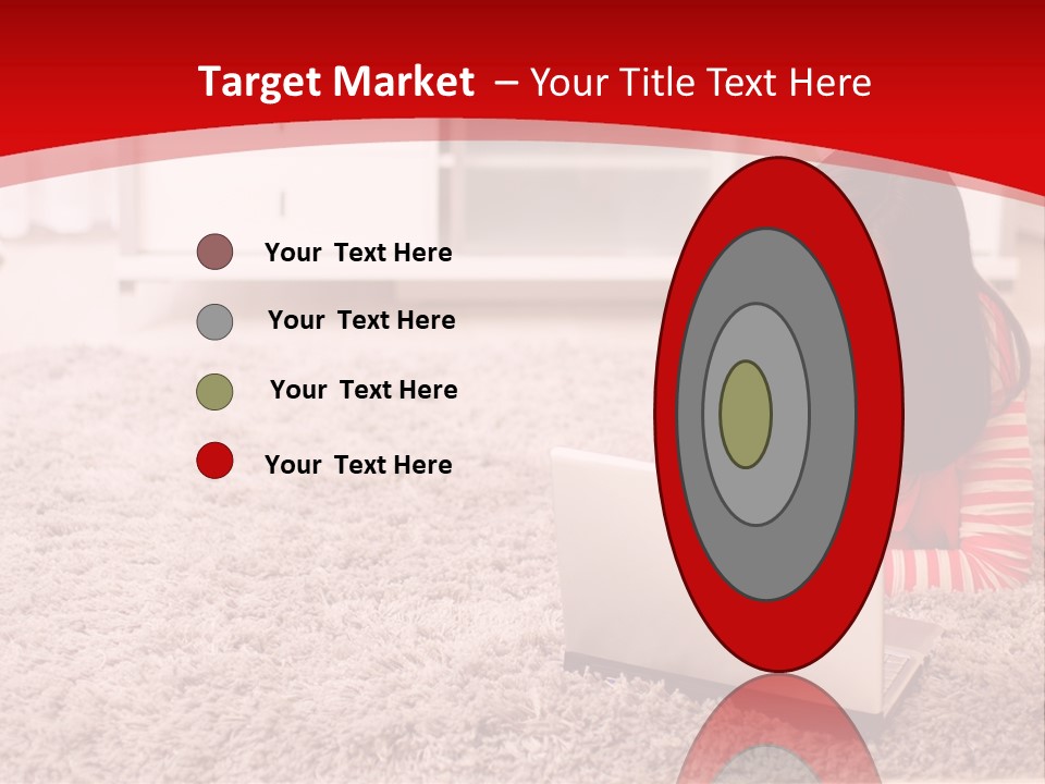 A Girl Laying On The Floor Using A Laptop Computer PowerPoint Template