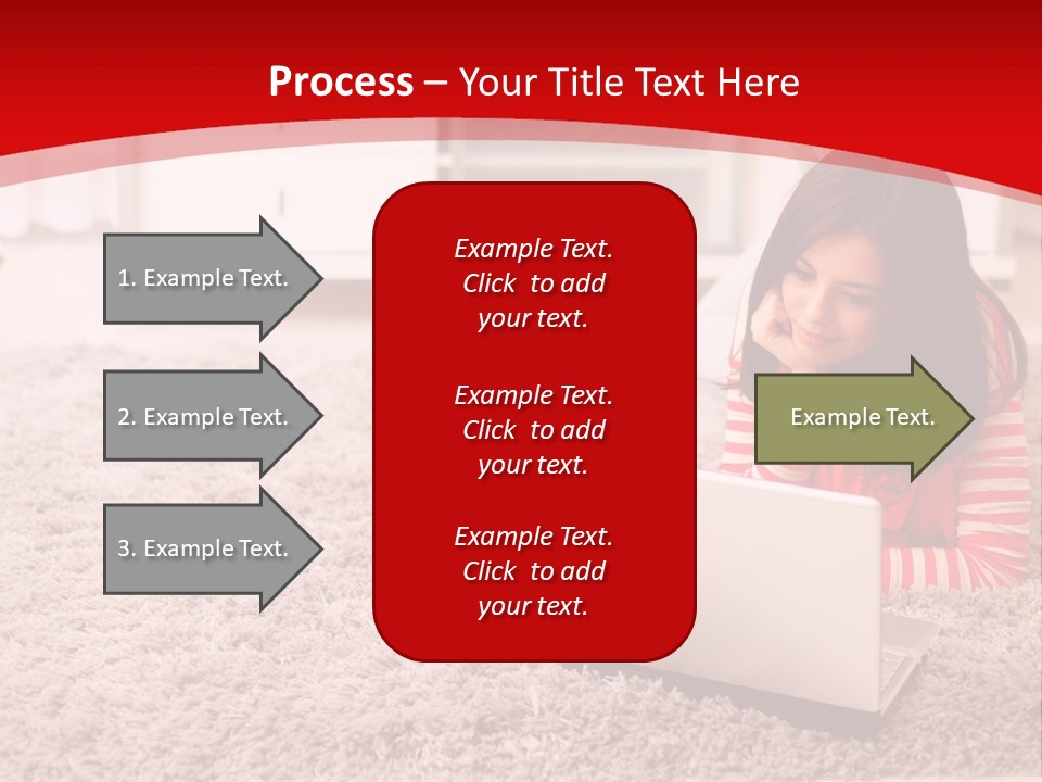 A Girl Laying On The Floor Using A Laptop Computer PowerPoint Template