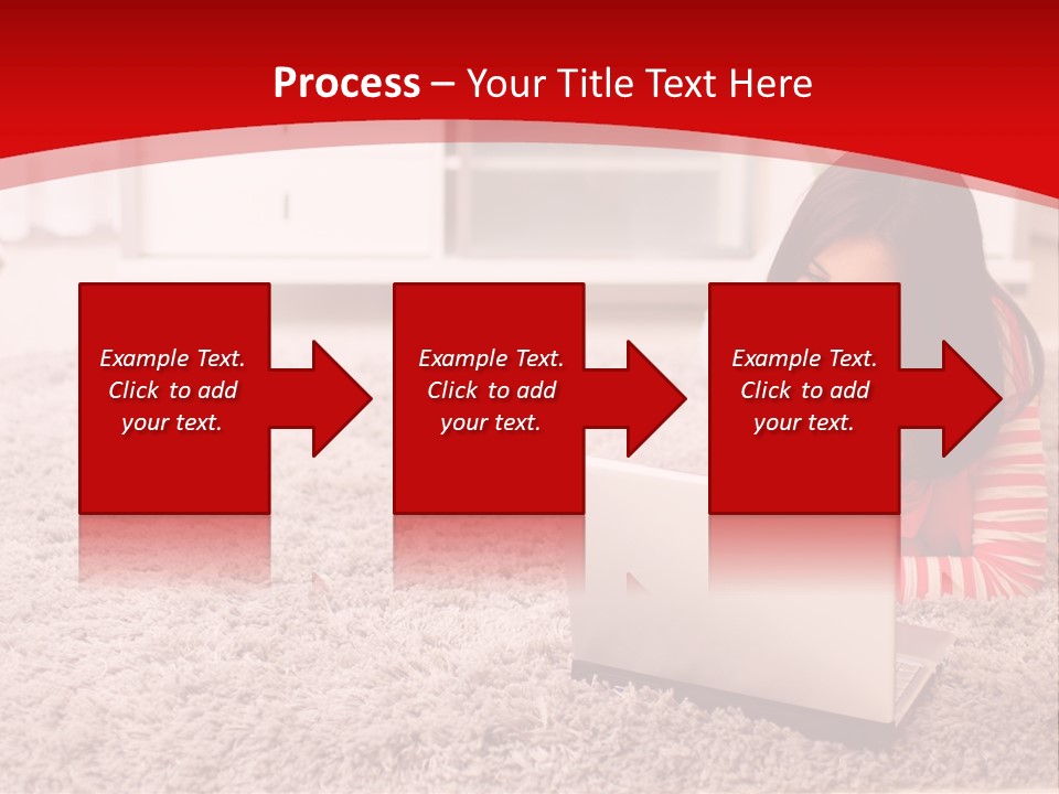 A Girl Laying On The Floor Using A Laptop Computer PowerPoint Template