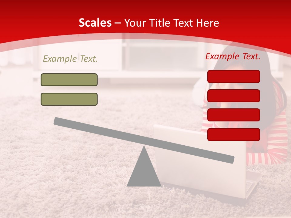 A Girl Laying On The Floor Using A Laptop Computer PowerPoint Template