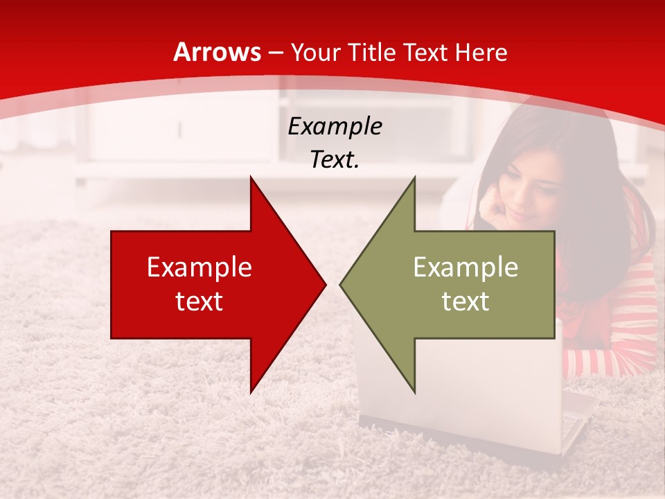 A Girl Laying On The Floor Using A Laptop Computer PowerPoint Template