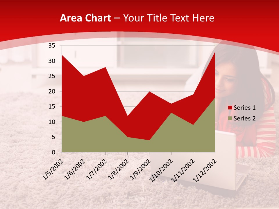 A Girl Laying On The Floor Using A Laptop Computer PowerPoint Template