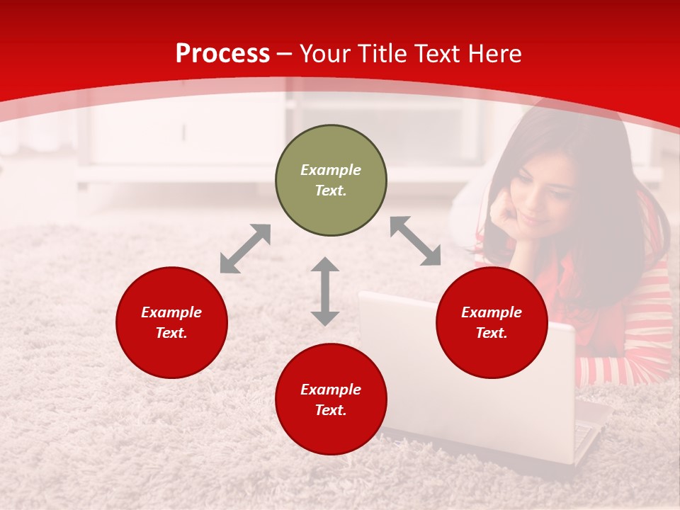 A Girl Laying On The Floor Using A Laptop Computer PowerPoint Template