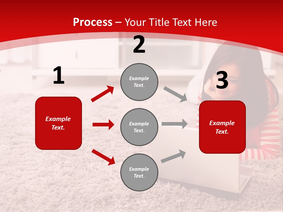 A Girl Laying On The Floor Using A Laptop Computer PowerPoint Template