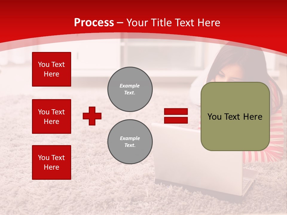 A Girl Laying On The Floor Using A Laptop Computer PowerPoint Template