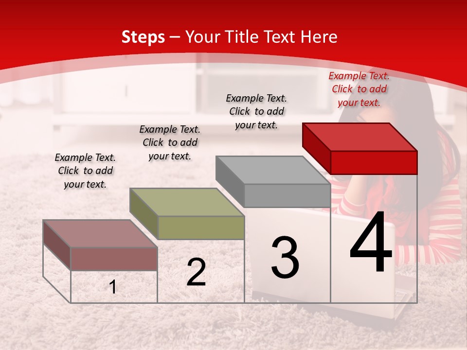 A Girl Laying On The Floor Using A Laptop Computer PowerPoint Template