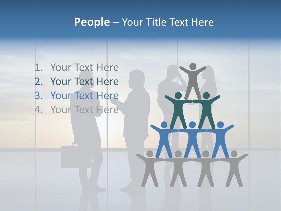 Silhouette Teamwork Contract PowerPoint Template