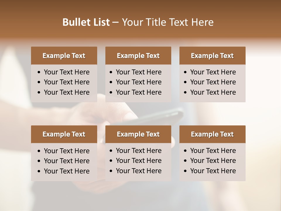 Smartphone Hand Looking PowerPoint Template