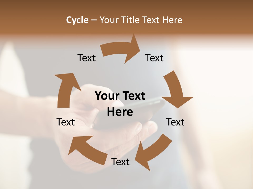 Smartphone Hand Looking PowerPoint Template