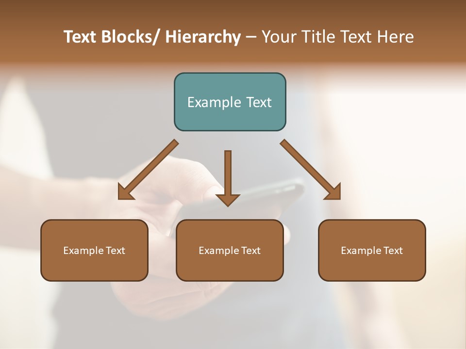 Smartphone Hand Looking PowerPoint Template