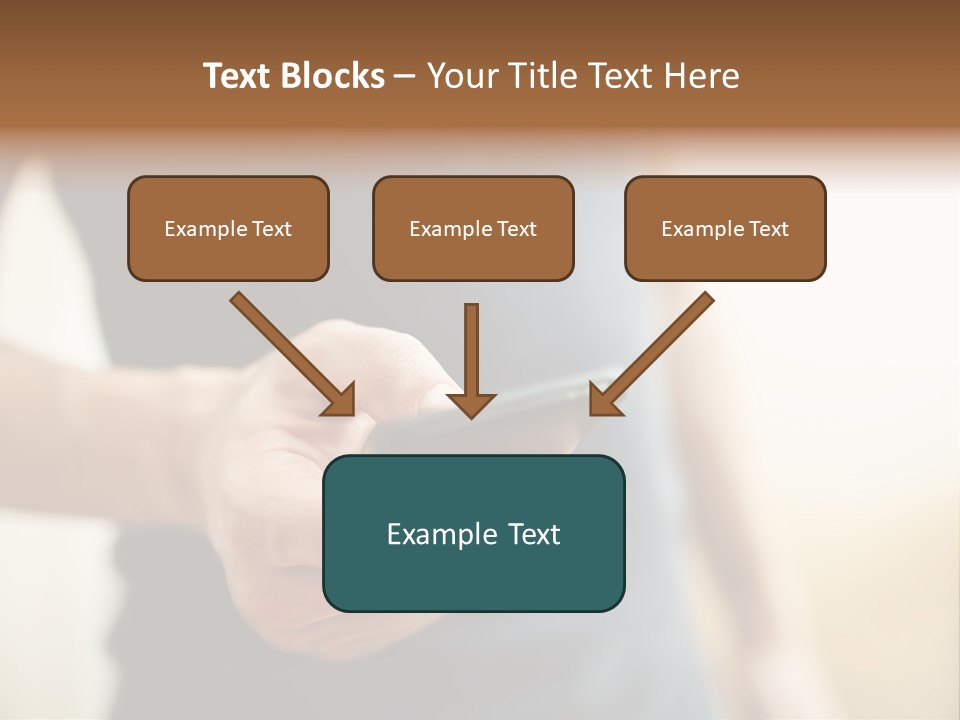 Smartphone Hand Looking PowerPoint Template