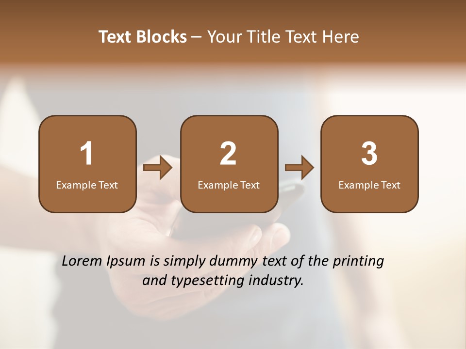 Smartphone Hand Looking PowerPoint Template