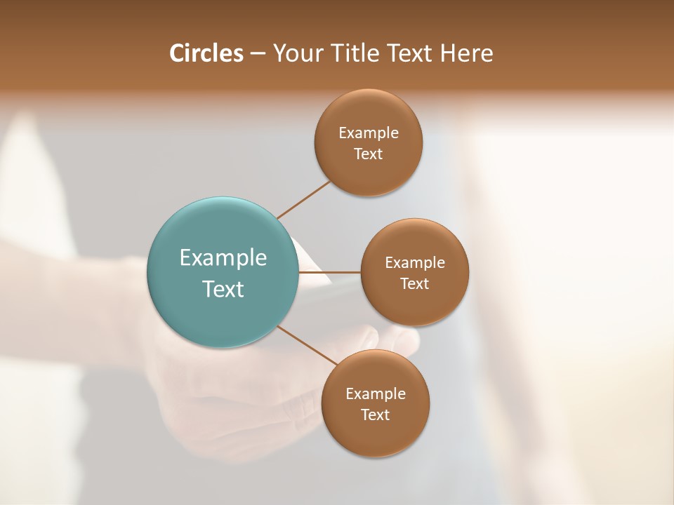 Smartphone Hand Looking PowerPoint Template