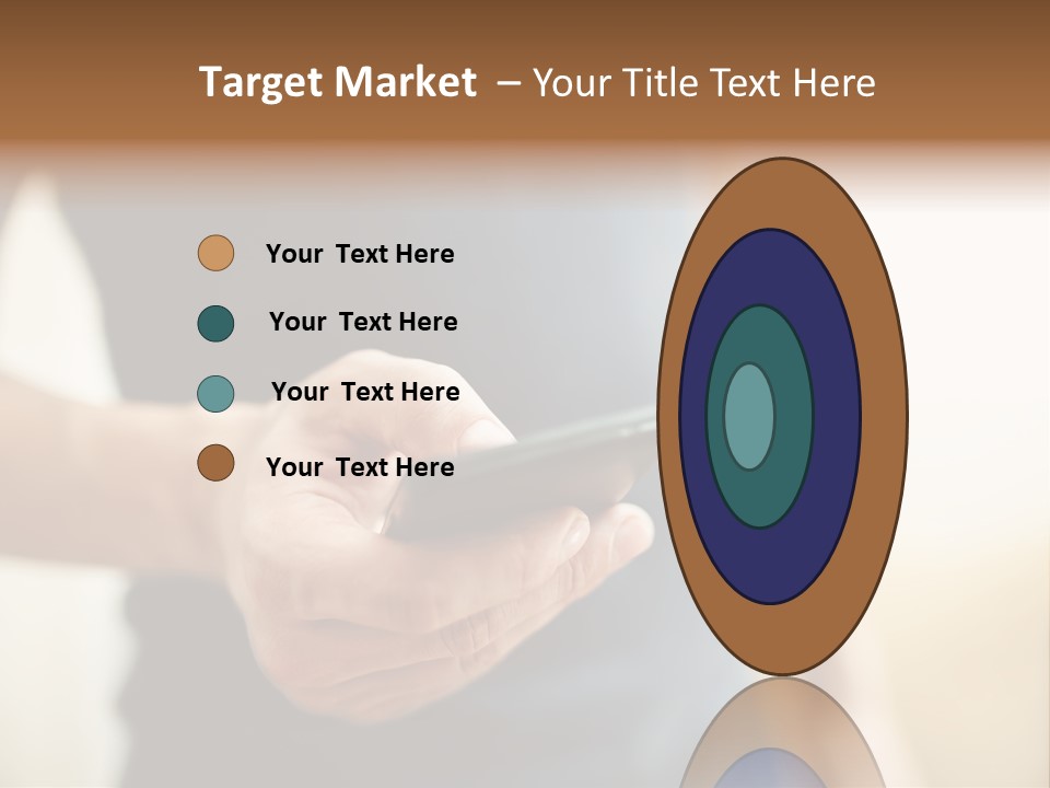 Smartphone Hand Looking PowerPoint Template