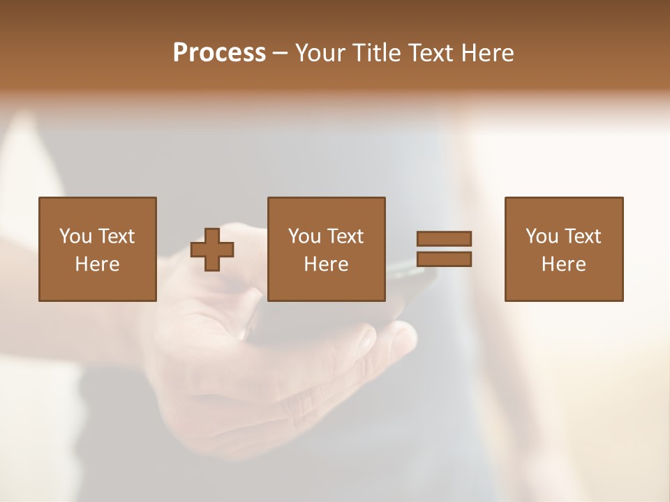 Smartphone Hand Looking PowerPoint Template