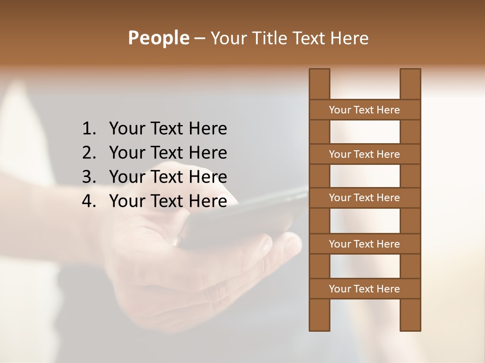 Smartphone Hand Looking PowerPoint Template