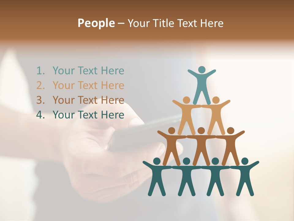 Smartphone Hand Looking PowerPoint Template
