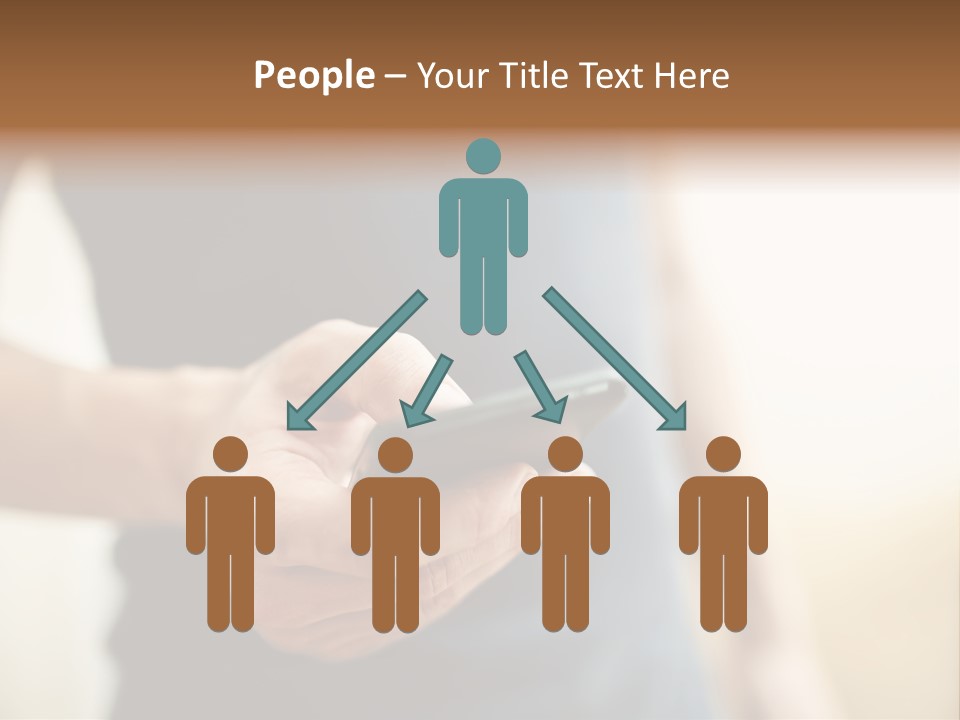 Smartphone Hand Looking PowerPoint Template