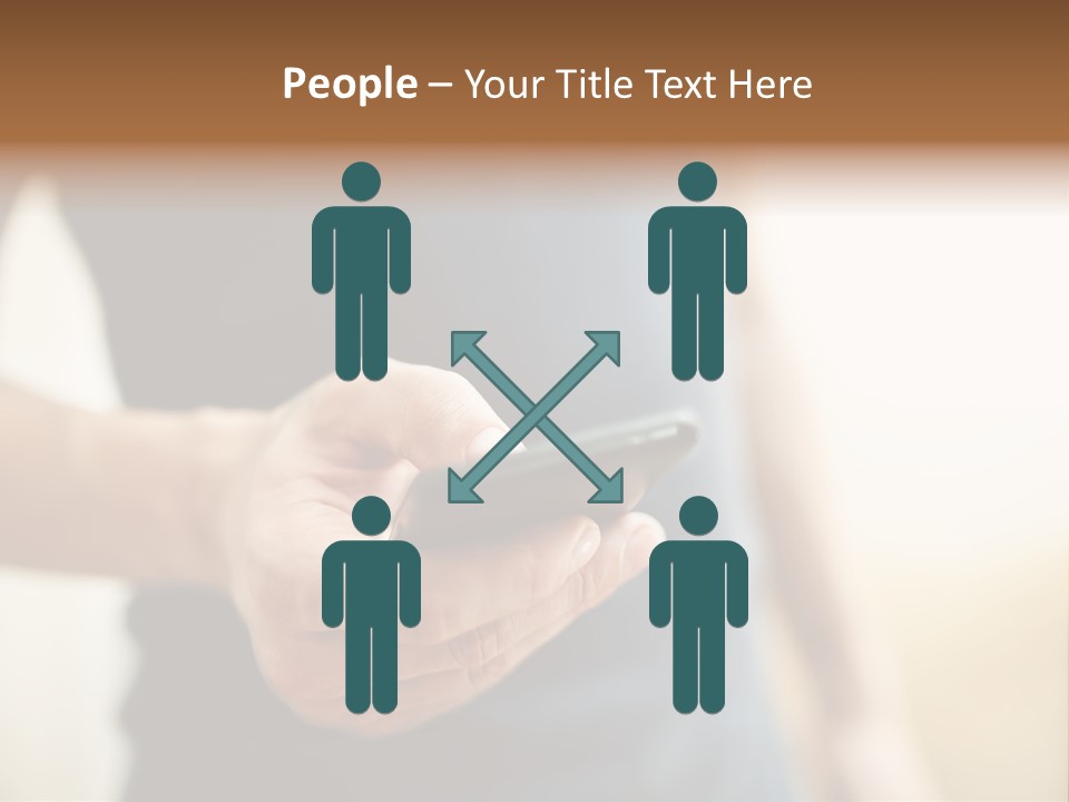 Smartphone Hand Looking PowerPoint Template