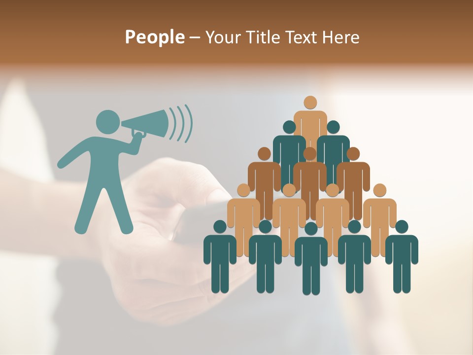 Smartphone Hand Looking PowerPoint Template