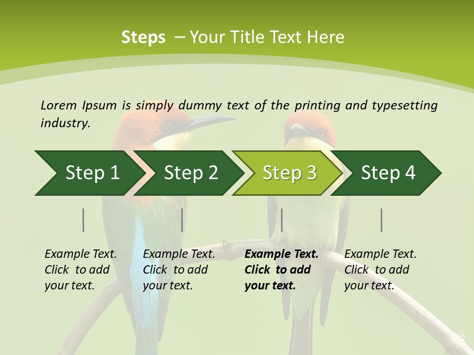 Two Colorful Birds Are Sitting On A Branch PowerPoint Template