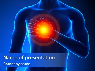 Businessman Human Heart Attack PowerPoint Template